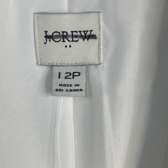 J. Crew Factory Textured Cotton Blazer in White Size 12 Petite NWT - Picture 8 of 12